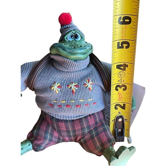 Russ Berrie The Country Folks Frog Leapin Louie Shelf Sitter Plush Plastic Toy - Picture 9 of 11